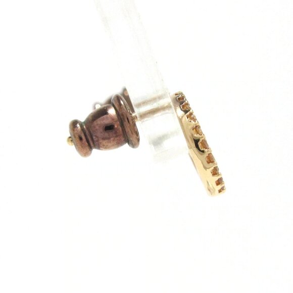 Auth FENDI F is FENDI - Rose Gold Clear Hardware Zirconia 1***** Earrings - Picture 5 of 7